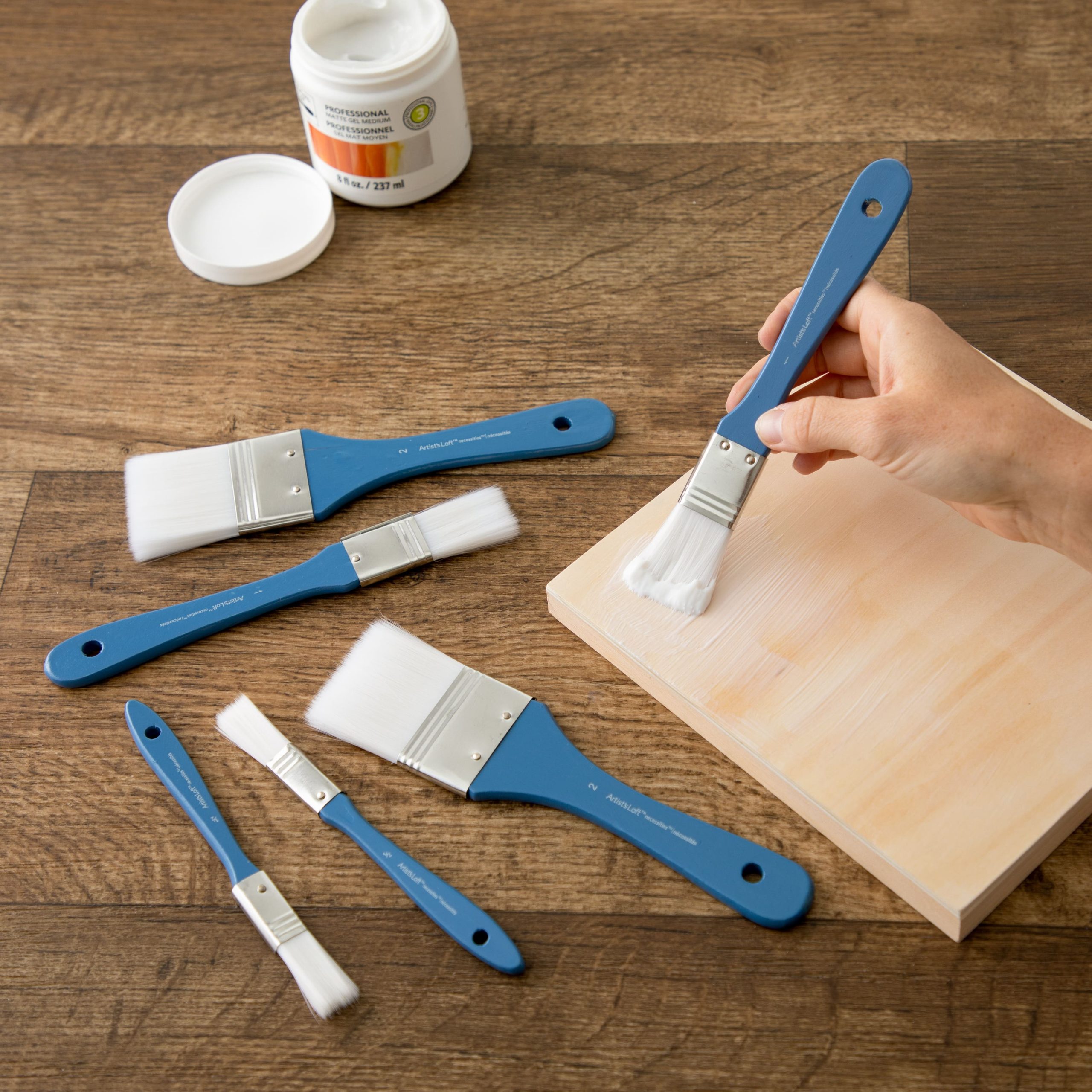 White Synthetic Flat Brushes by Artist's Loft® Necessities™ - Image 2