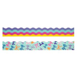 Class Rules! 2.25" x 18" Wave & Bow Borders, 12ct. by B2C™
