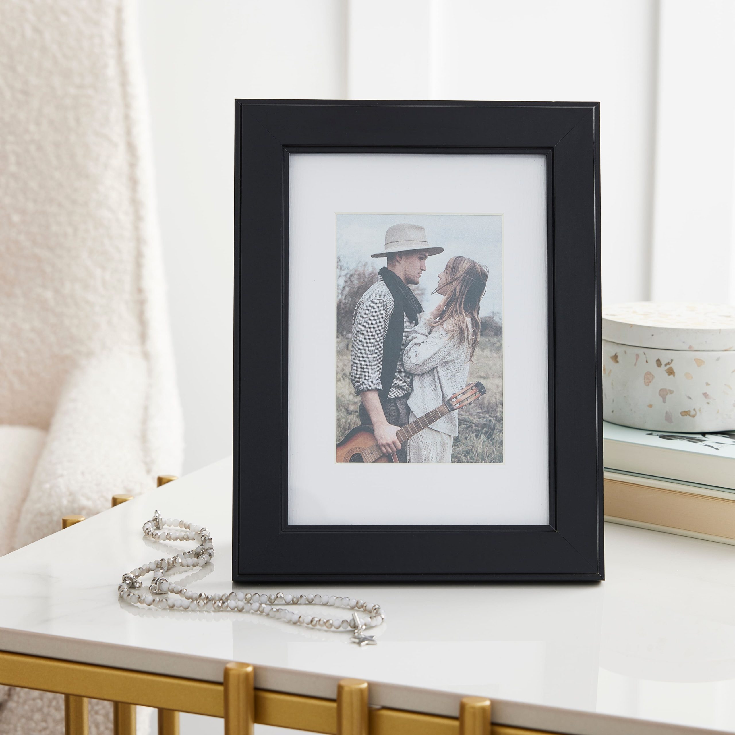 Simply Essentials™ Black Flat Frame with Mat by Studio Décor® - Image 2