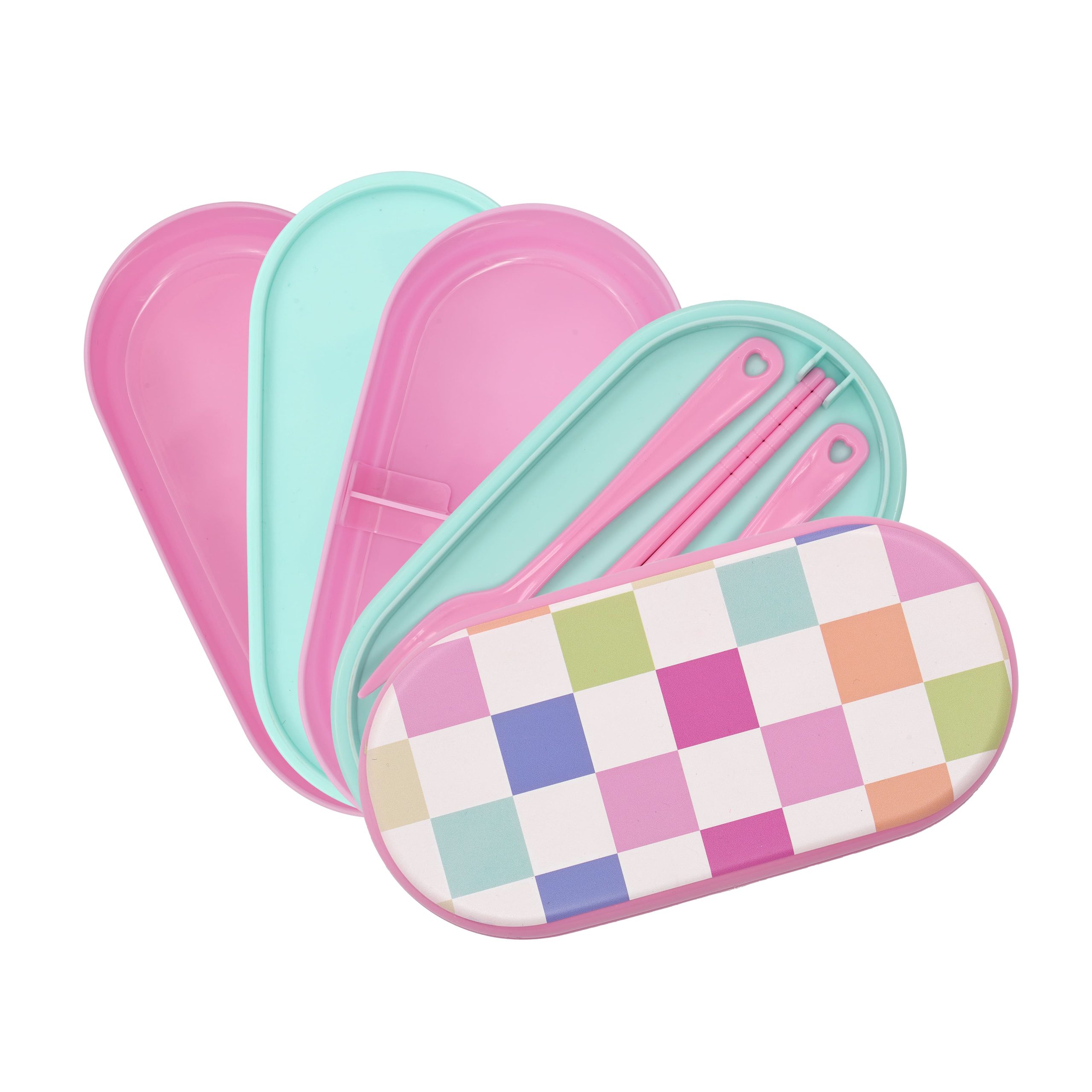 Class Rules! Shimmer Check Stacked Bento Box Set by B2C™