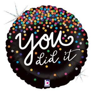 18" You Did It Confetti Holographic Foil Balloon