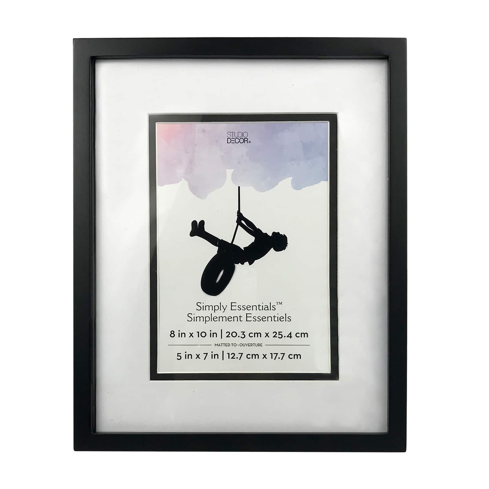 Simply Essentials™ Black Linear Frame with Double Mat by Studio Décor®