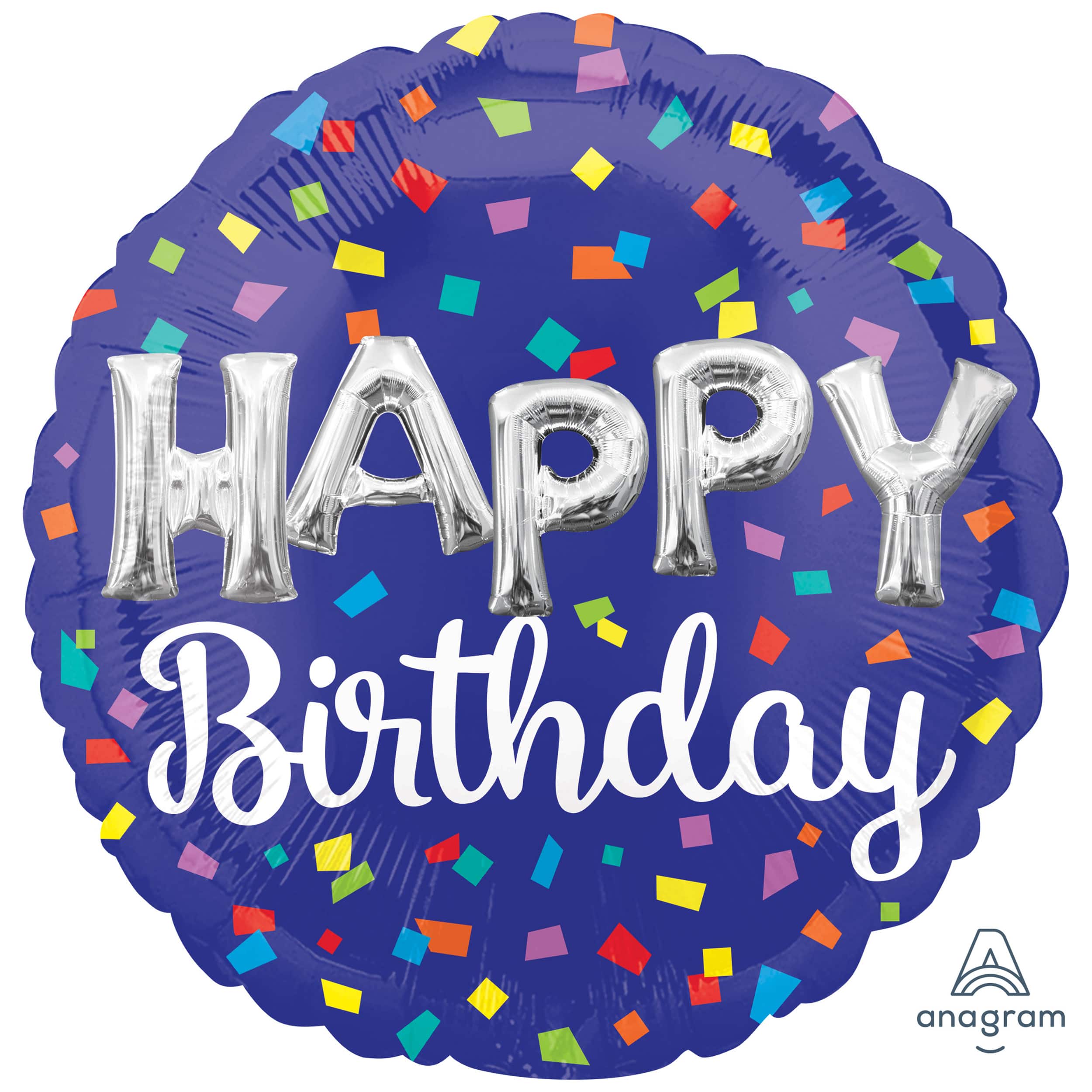 17" Confetti Happy Birthday Foil Balloon
