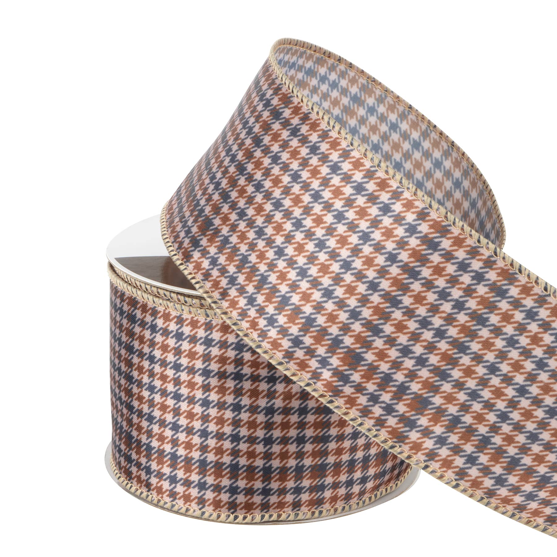 2.5" x 6.6yd. Multicolor Fall Houndstooth Wired Ribbon by Celebrate It®