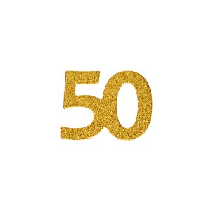2" Gold 50 Glitter Confetti, 20ct. by Celebrate It™