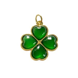 Charmed Bar Green & Gold Four-Leaf Clover Charm by Bead Landing™