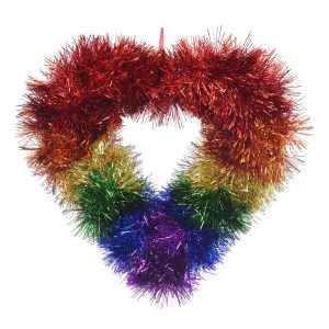 Pride Rainbow Tinsel Heart Wall Décor by Celebrate It™
