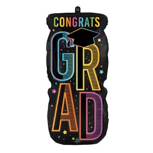 SuperShape® 26" Satin Cosmic Future Grad Foil Balloon