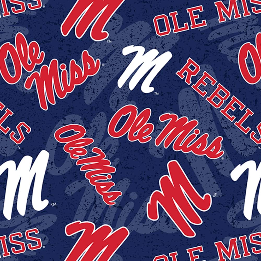 NCAA University of Mississippi Tone-on-Tone Cotton Fabric