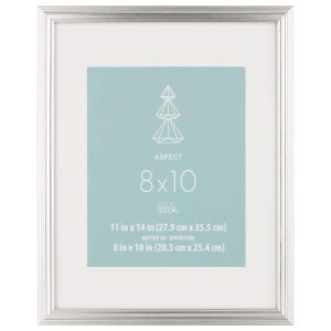 Aspect 8" x 10" Silver Narrow Frame with Mat by Studio Décor®