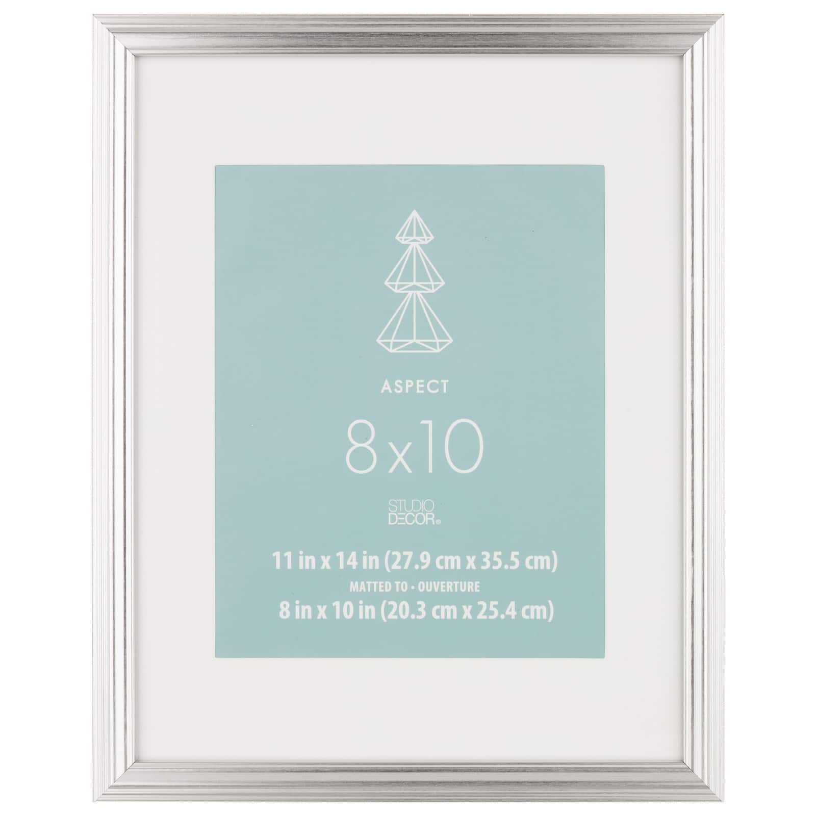 Aspect 8" x 10" Silver Narrow Frame with Mat by Studio Décor®