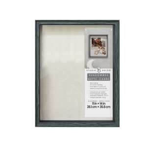 11" x 14" Gray Wood Grain Shadow Box by Studio Décor®