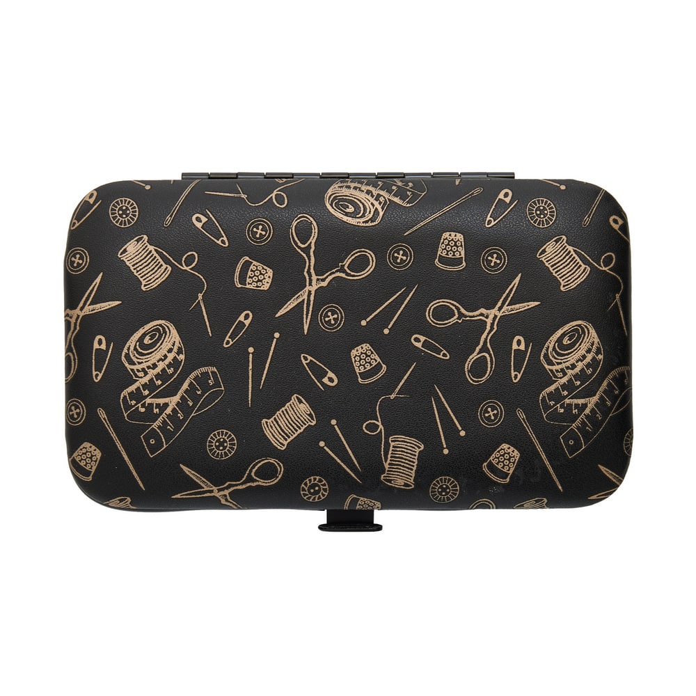 Gold Notion Black Faux Leather Sewing Kit by Loops & Threads®