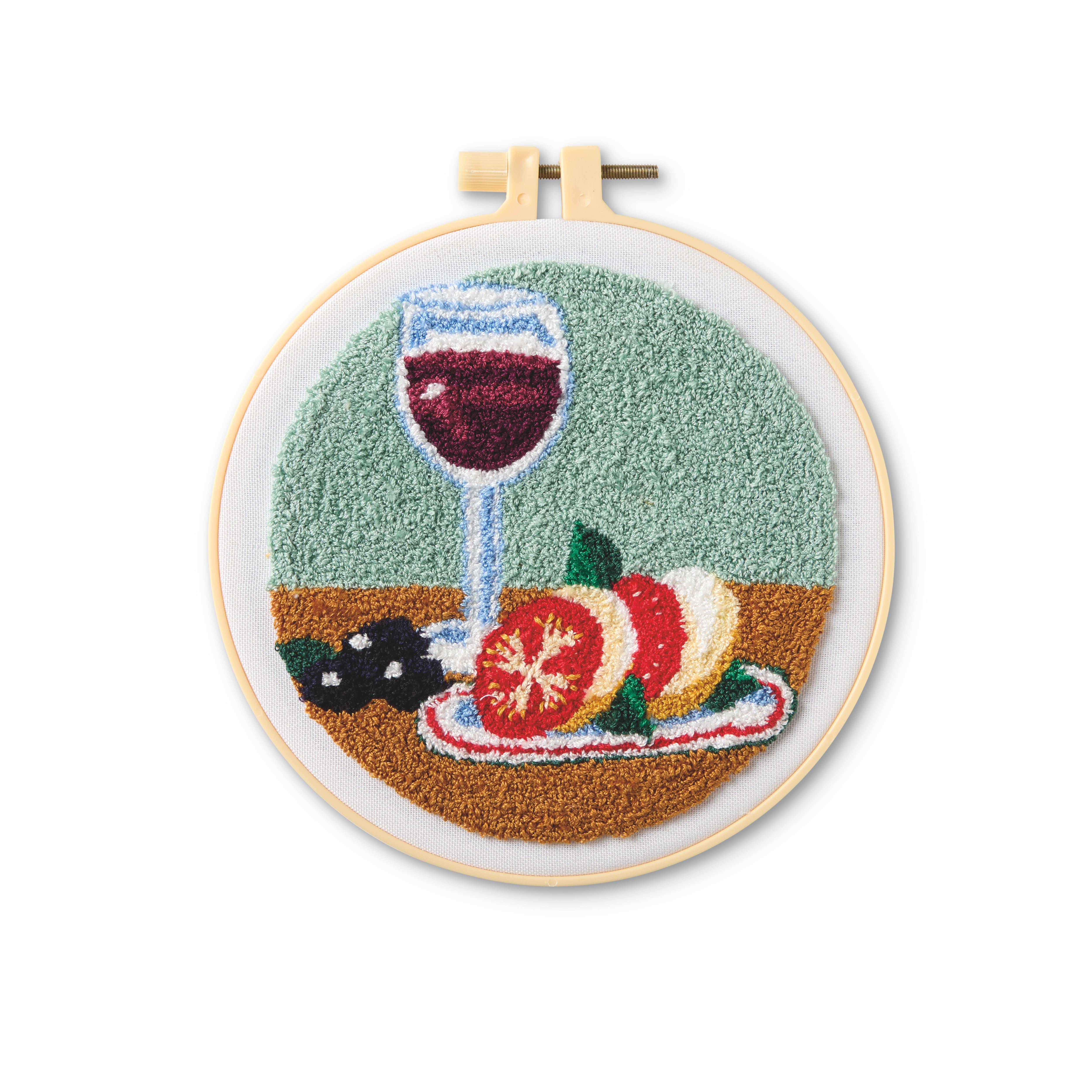 6" Wine & Caprese Punch Needle Kit by Loops & Threads®
