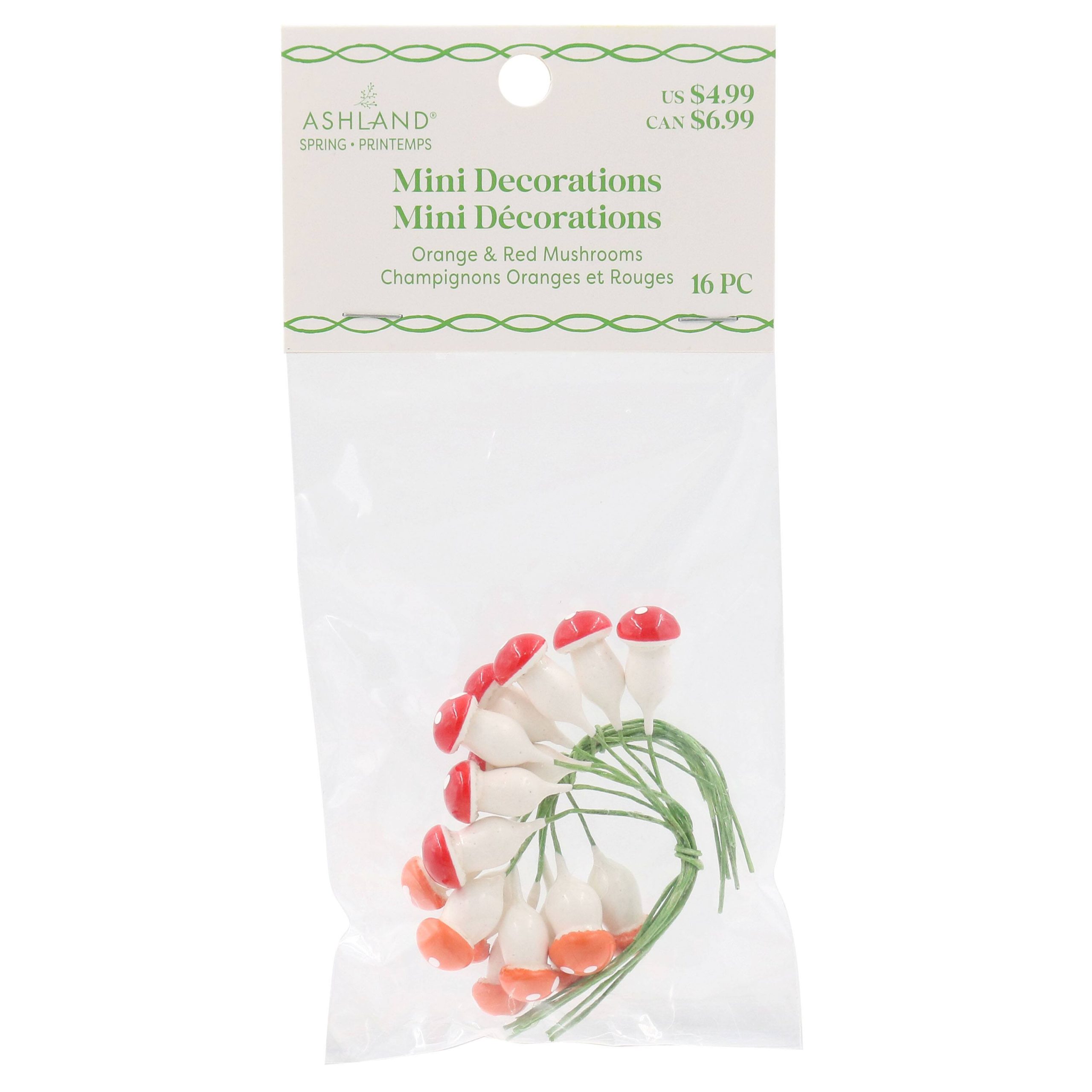 Mini Red & Orange Mushroom Decoration Set by Ashland® - Image 3