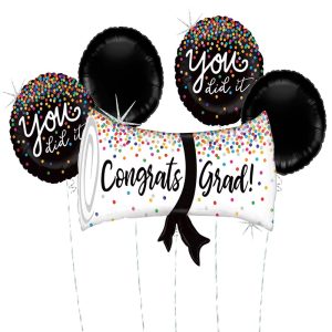 You Did It Graduation Confetti Foil Balloon Bouquet