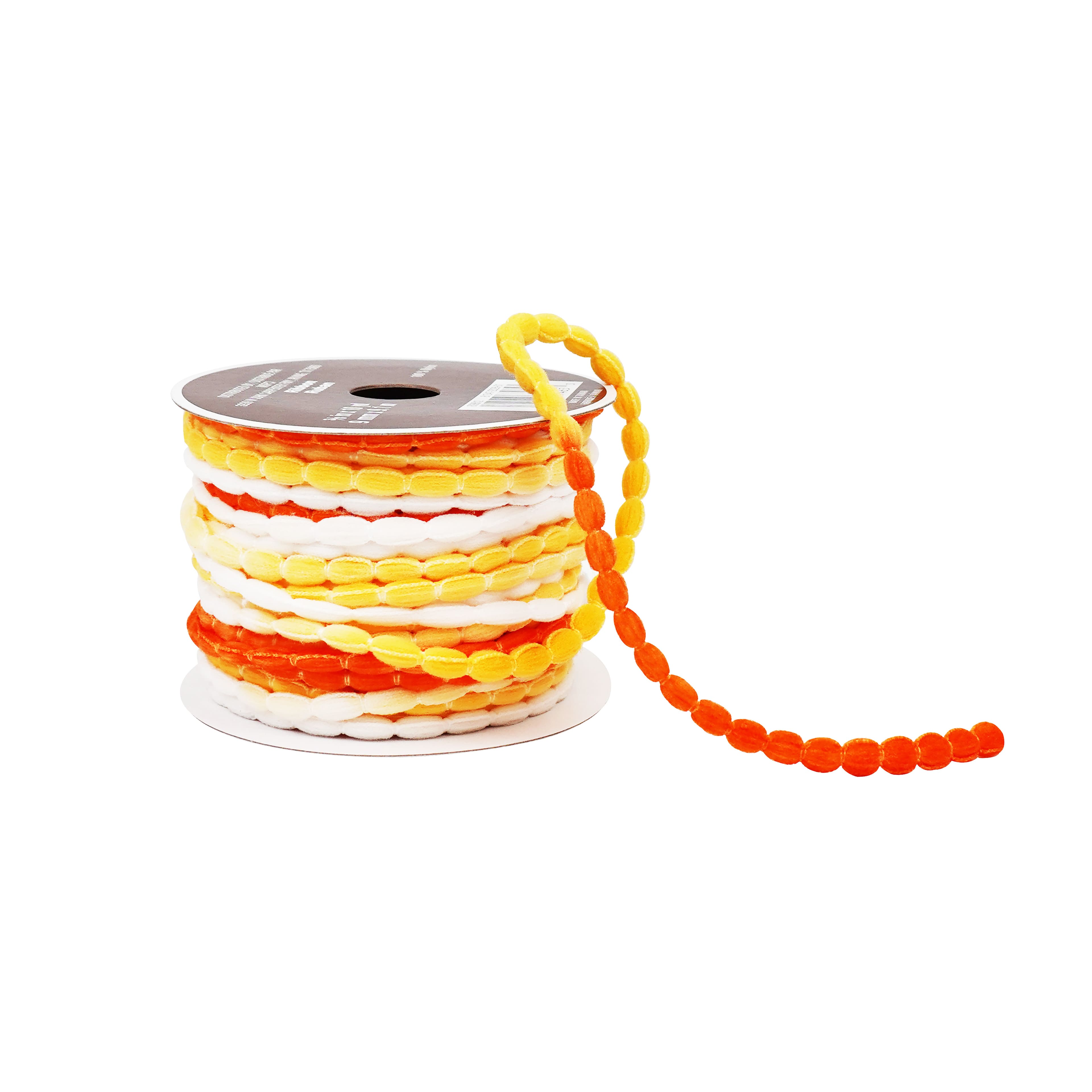 3/8" x 10yd. Fall Ombe Pom Pom Ribbon by Celebrate It®