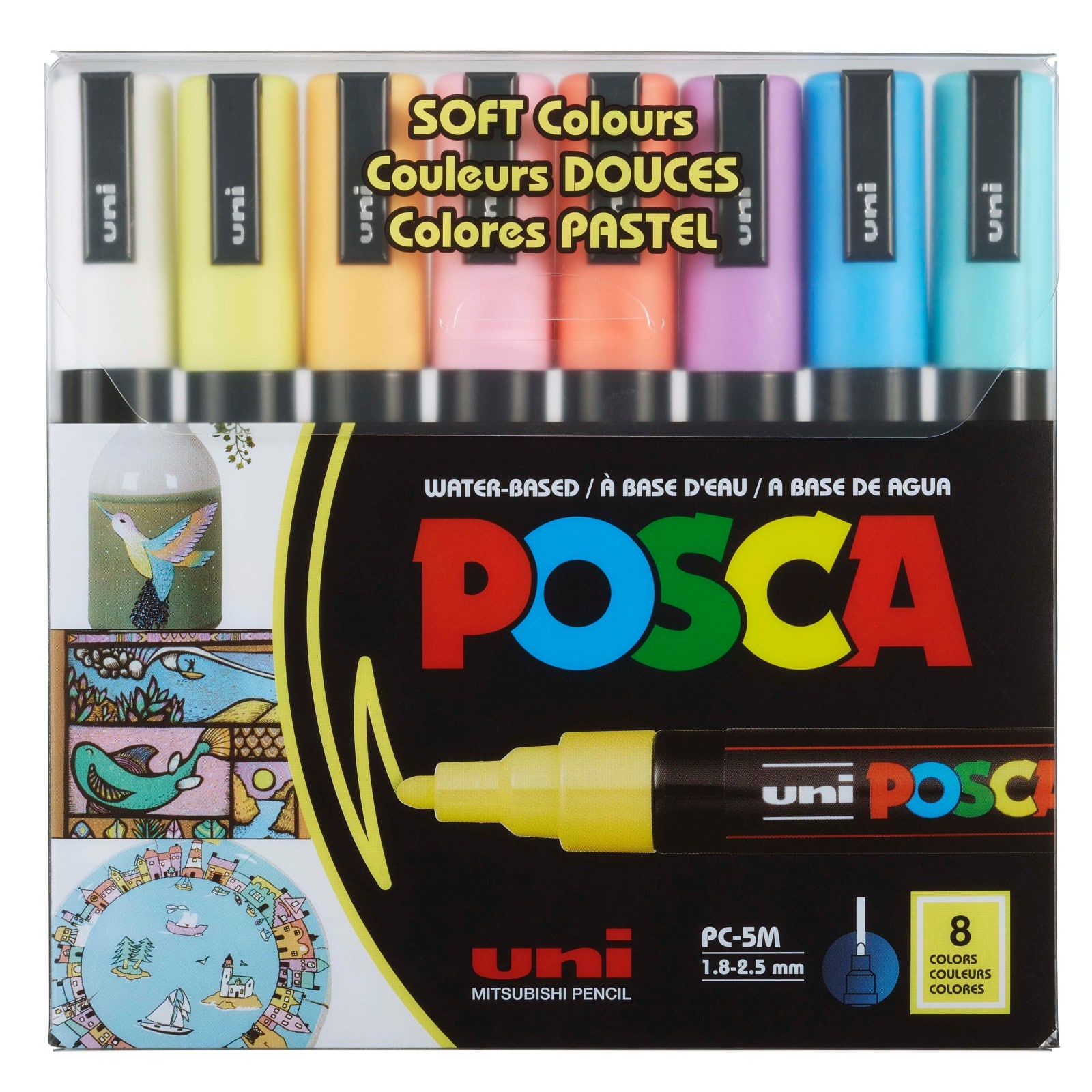 Uni Posca PC-5M Soft Color Medium Tip Marker Set
