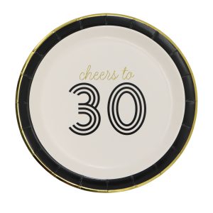 7" Cheers to 30 Paper Dinner Plates, 8ct. by Celebrate It™