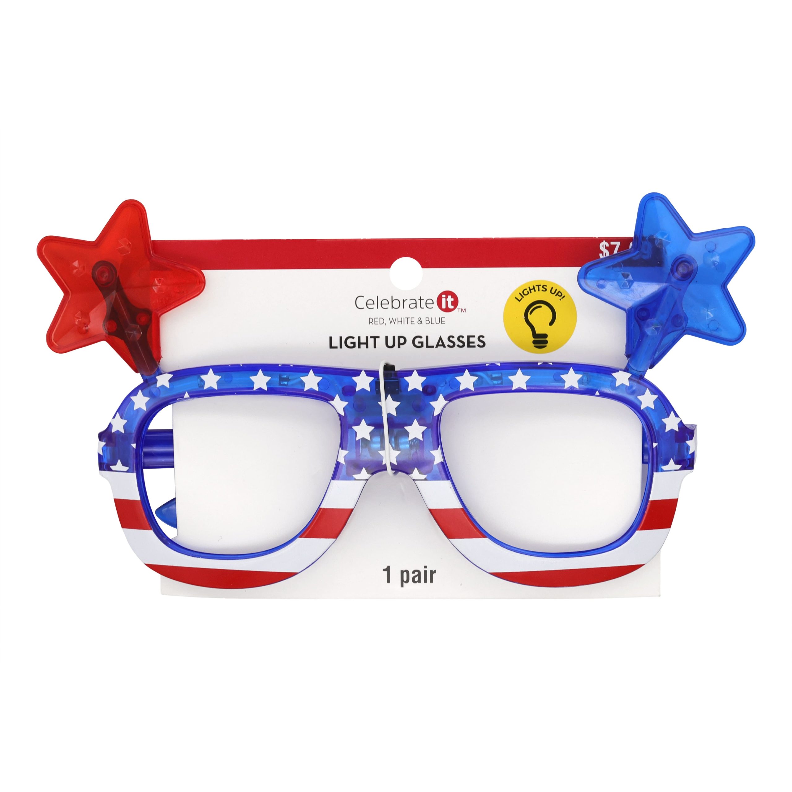 Stars & Stripes Light Up Glasses by Celebrate It™ - Image 4