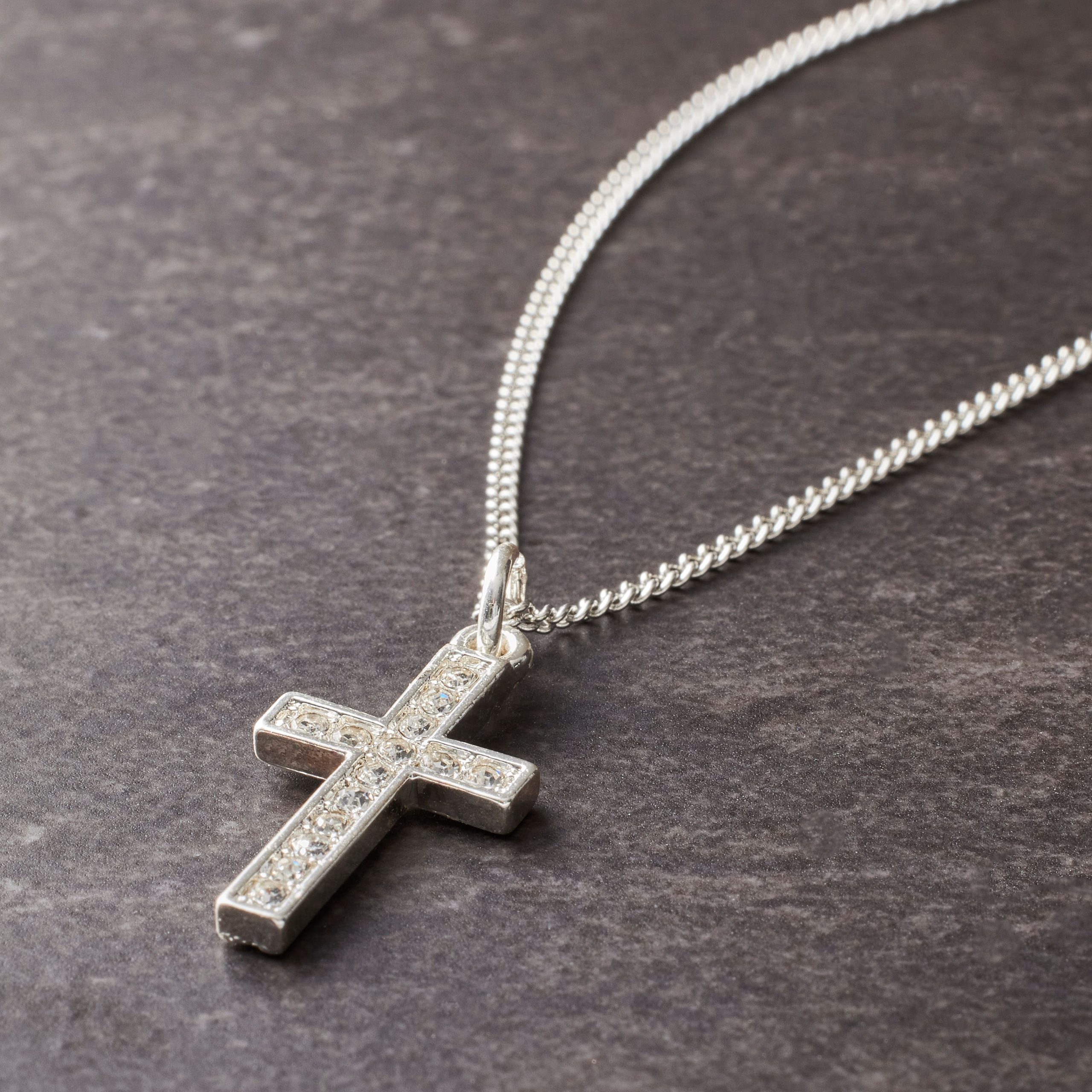 Charmalong™ Silver Plated Pavé Cross Charm by Bead Landing™ - Image 2
