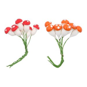 Mini Red & Orange Mushroom Decoration Set by Ashland®