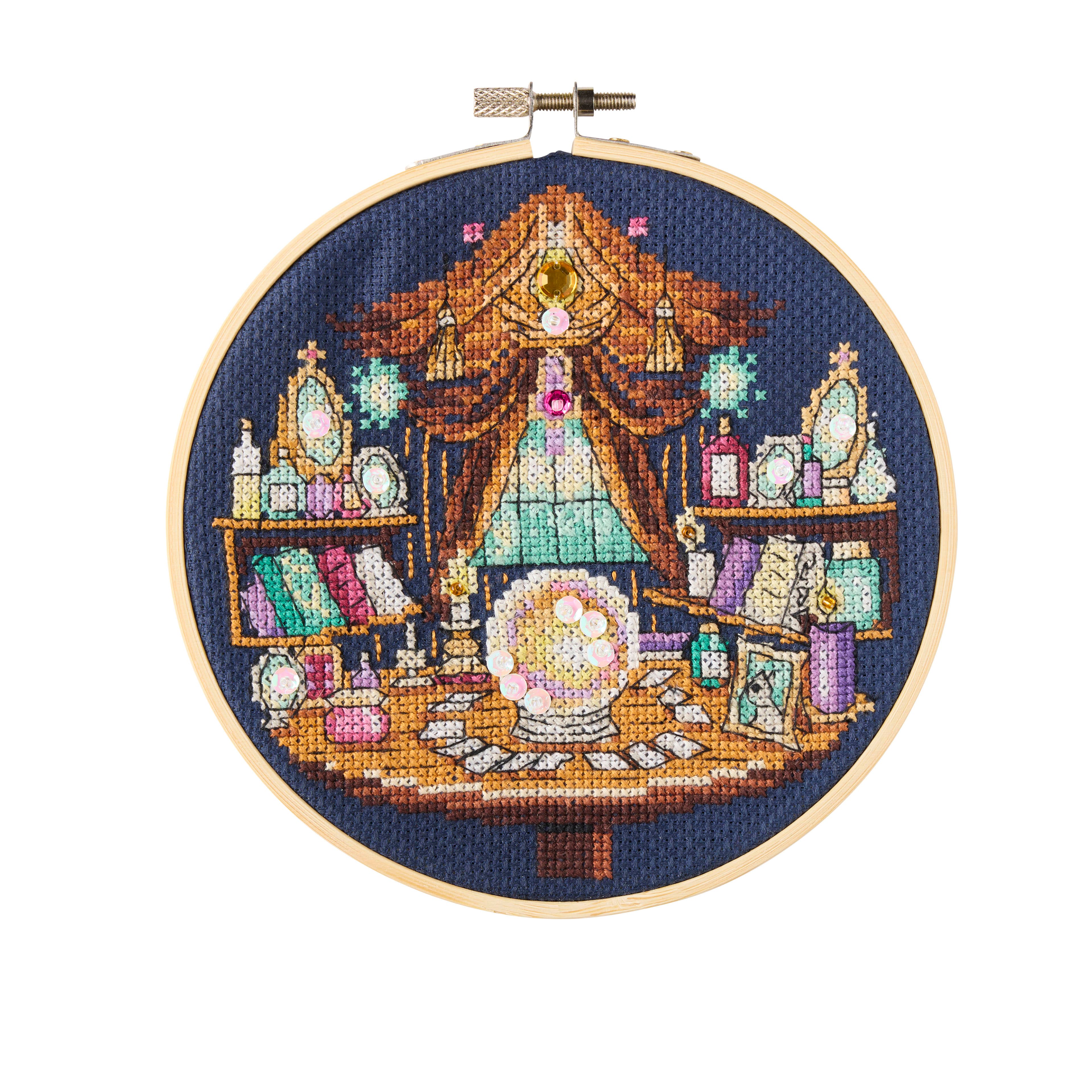 6" Fortune Teller Halloween Counted Cross Stitch Kit by Loops & Threads®