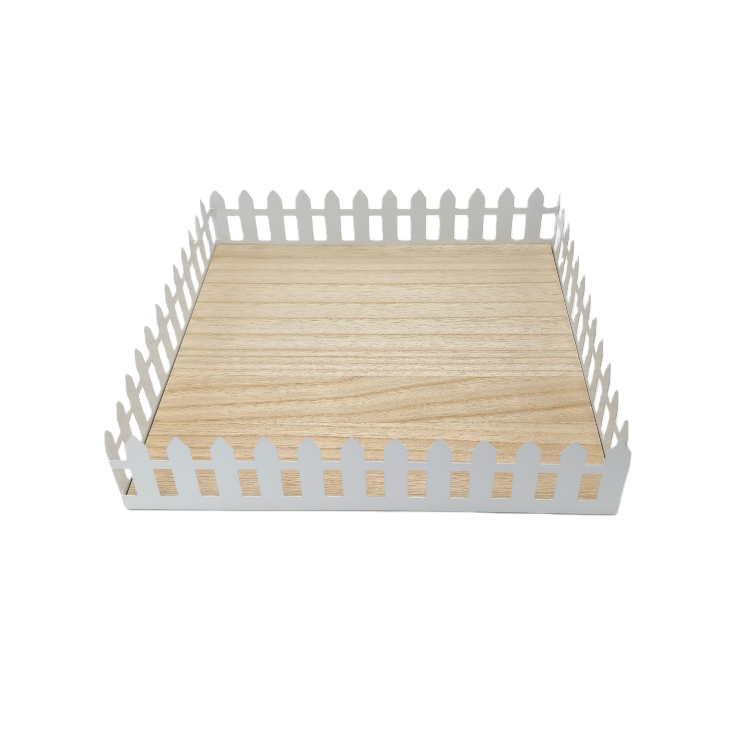 12" White Metal Picket Fence Tray by Ashland® - Image 2