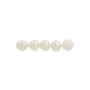 7.3mm Ivory Button Dyed Cultured Pearl Beads, 16ct. by Bead Landing™