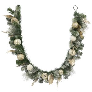 6ft. Gold Ornament & Snow Garland by Ashland®