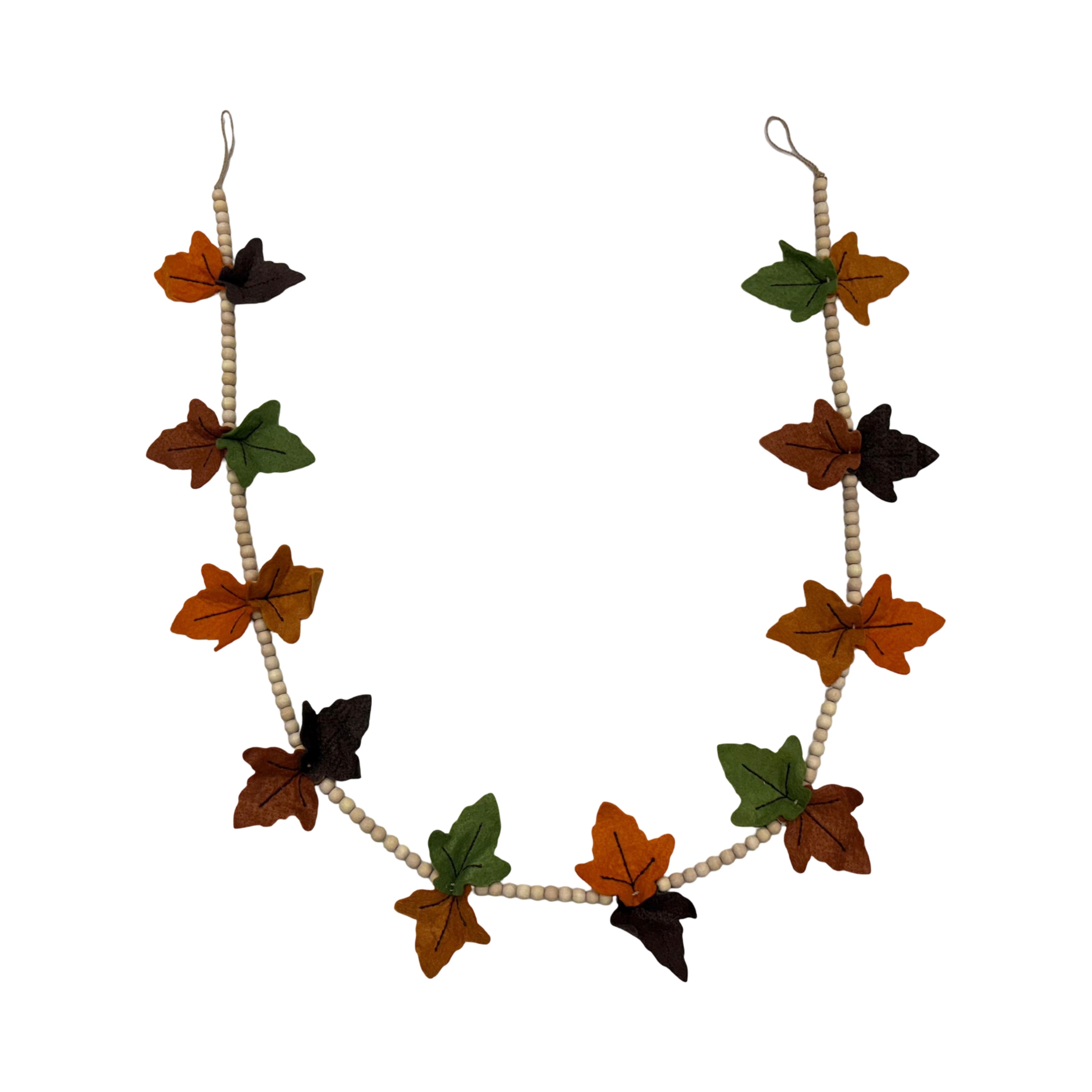 6ft. Wool Leaf & Wood Bead Garland by Ashland®