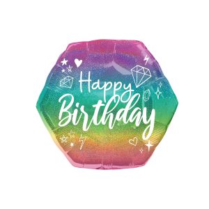 SuperShape™ 23" Holographic Sparkle Birthday Foil Balloon