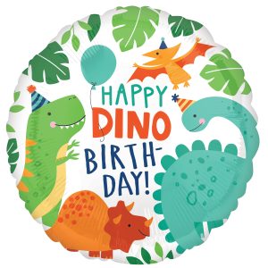17" Happy Dino Birthday Foil Balloon