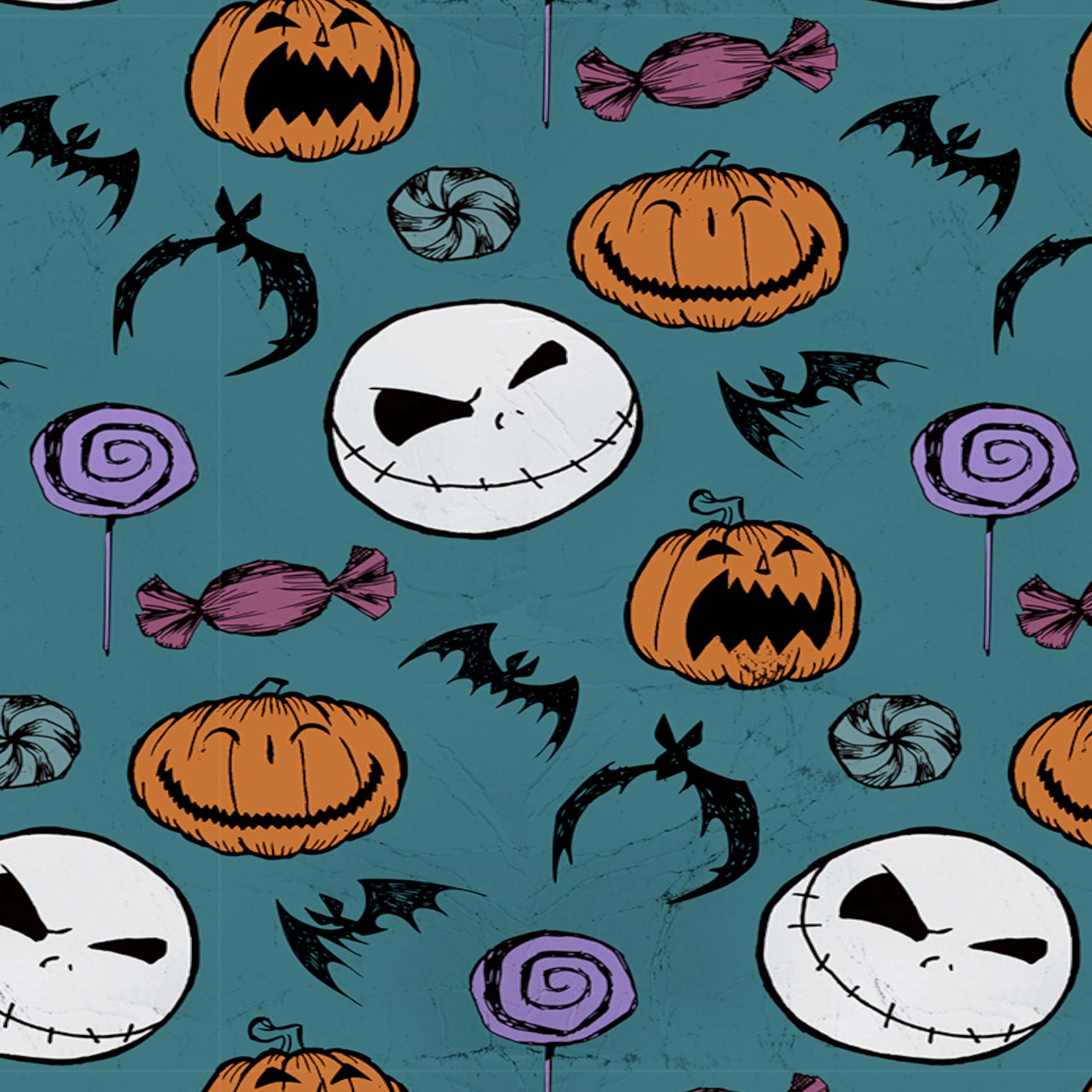 Nightmare Before Christmas & Pumpkins Cotton Fabric