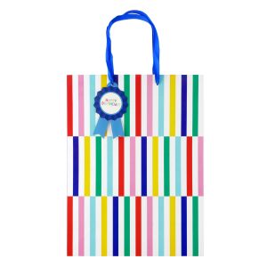 Large Rainbow Stripes Birthday Gift Bag by Celebrate It™