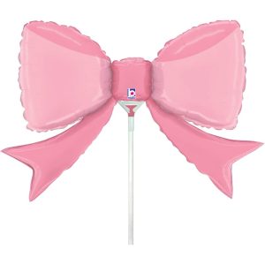 12.5" Pretty Pink Bow Stick Balloon