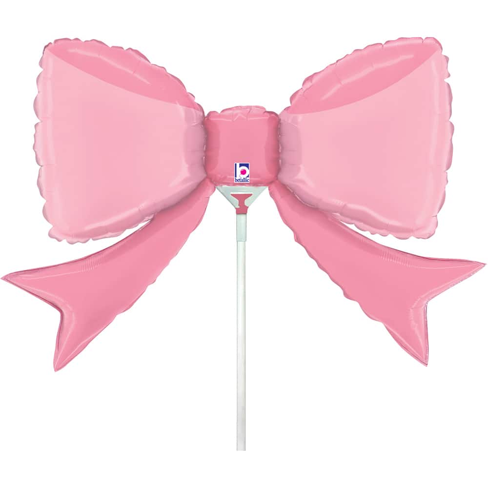 12.5" Pretty Pink Bow Stick Balloon