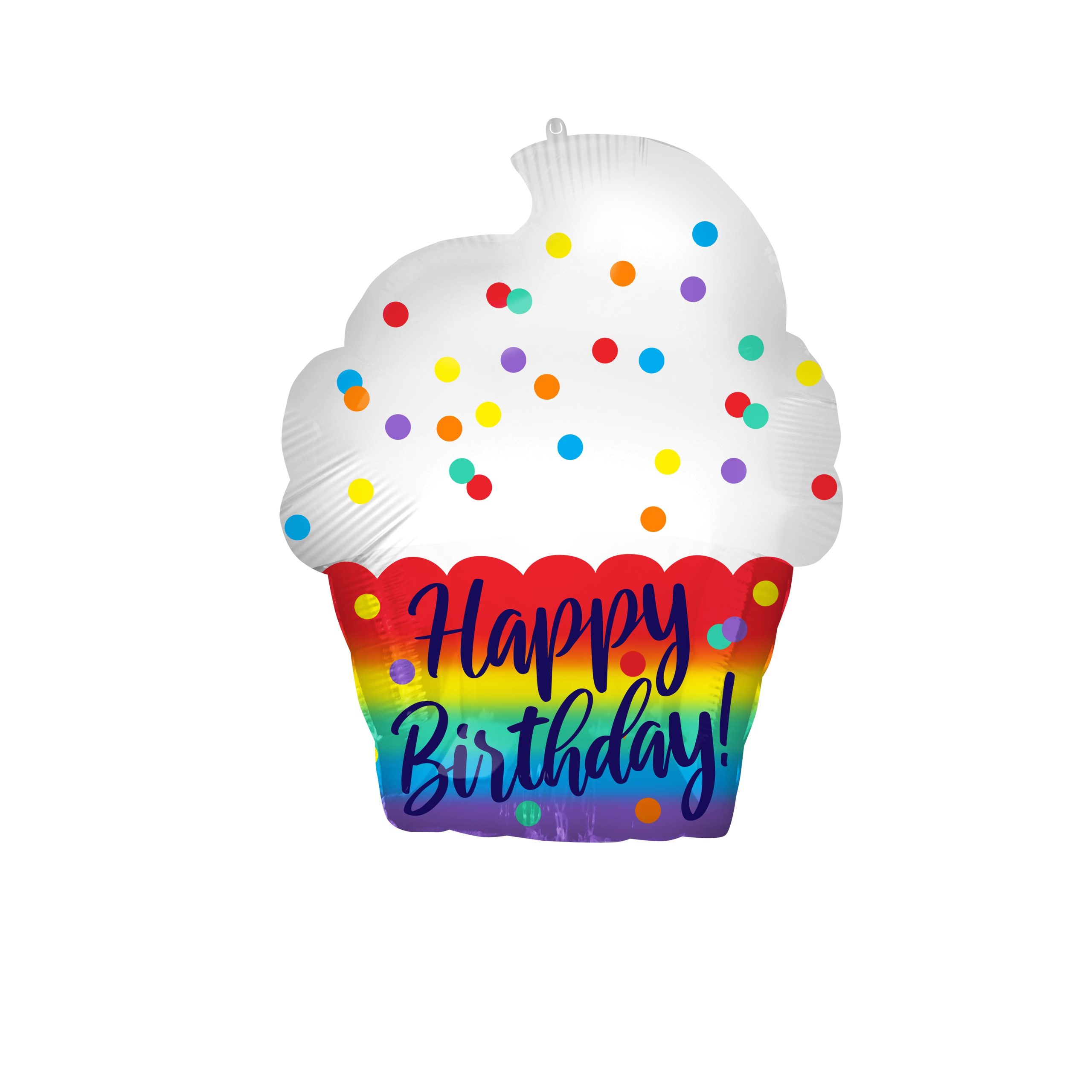 18" Happy Birthday Cupcake Foil Balloon