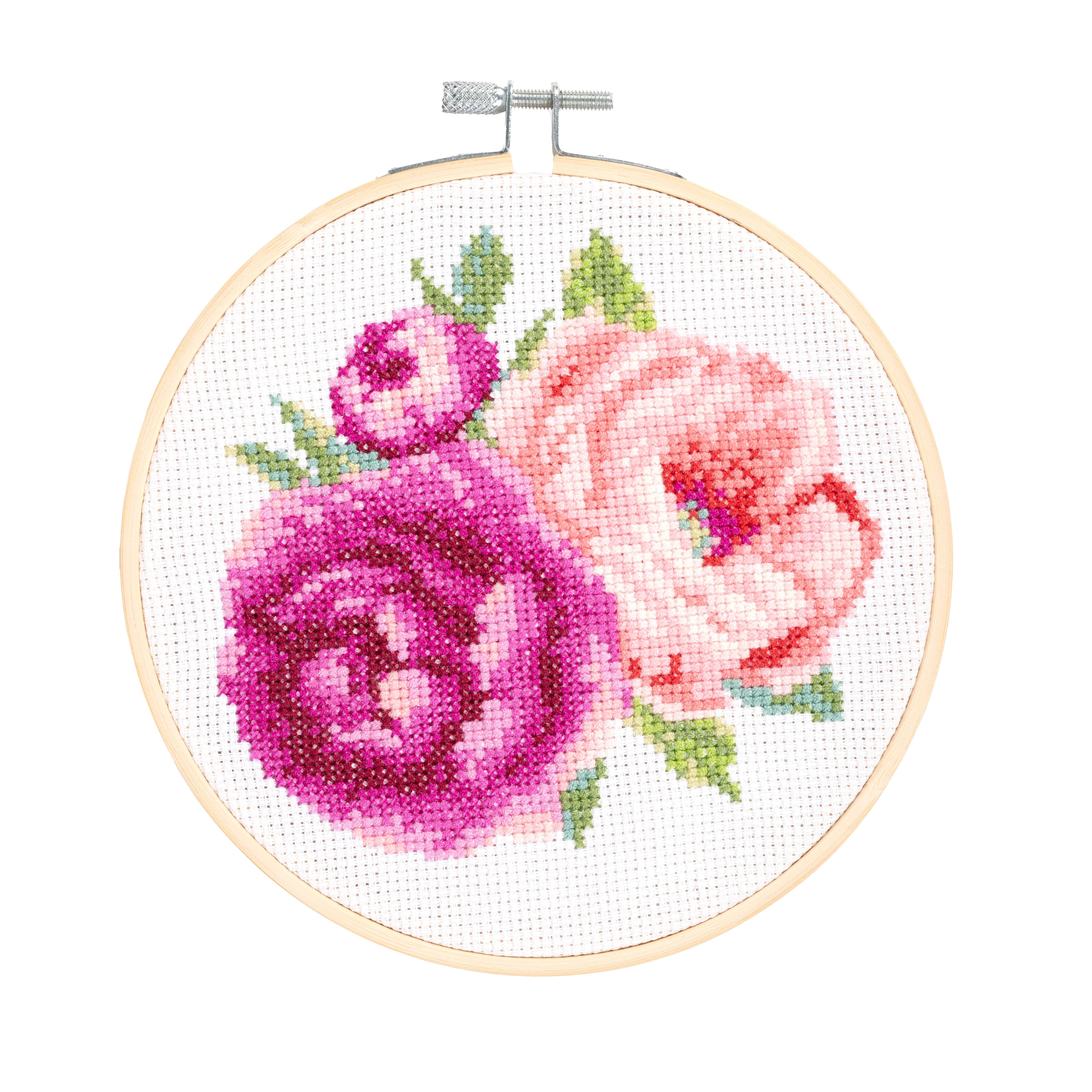 DMC® Pink Peonies Designer Collection Intermediate Cross Stitch Kit