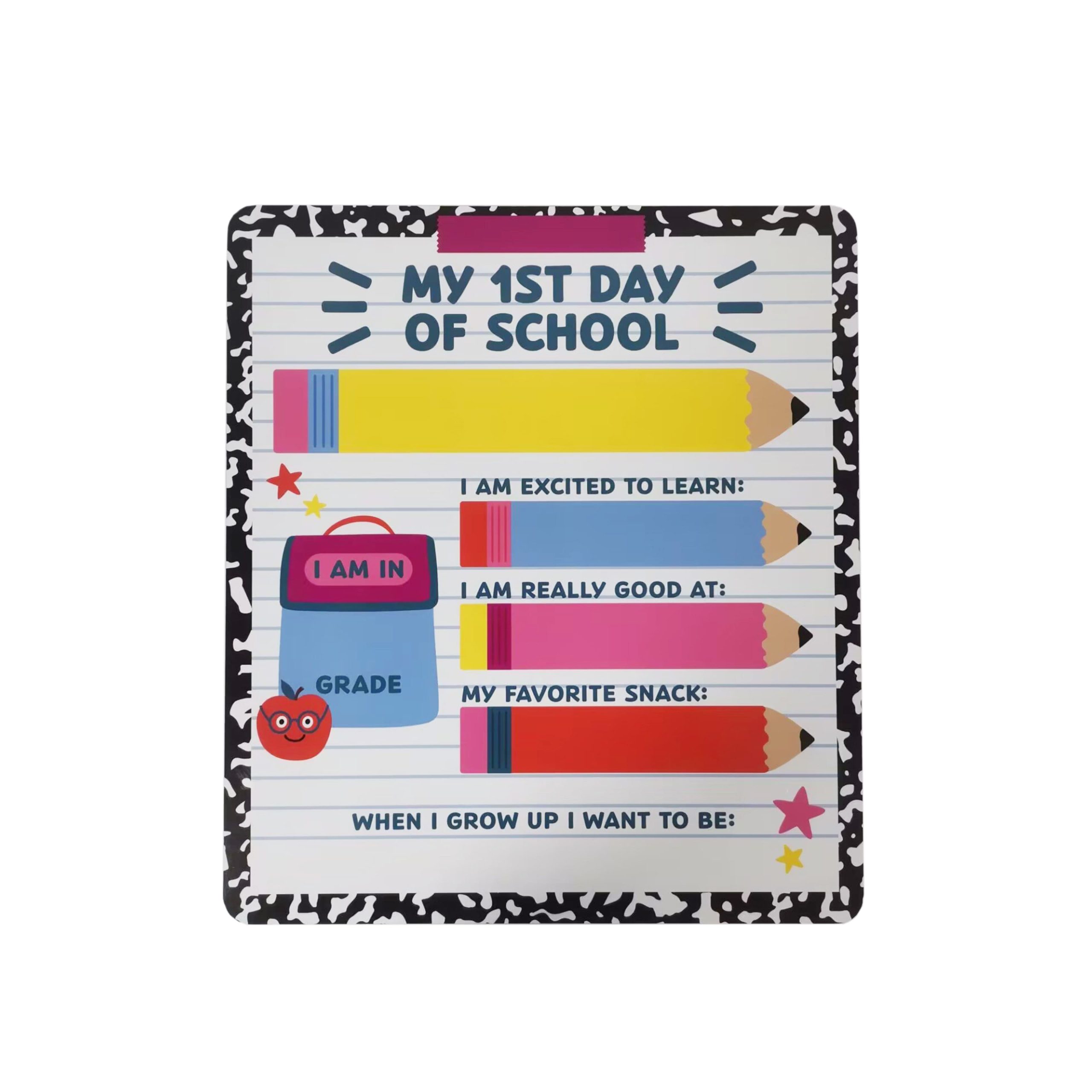 Class Rules! 11.75" x 15.75" First & Last Day of School Dry Erase Board by B2C™ - Image 2