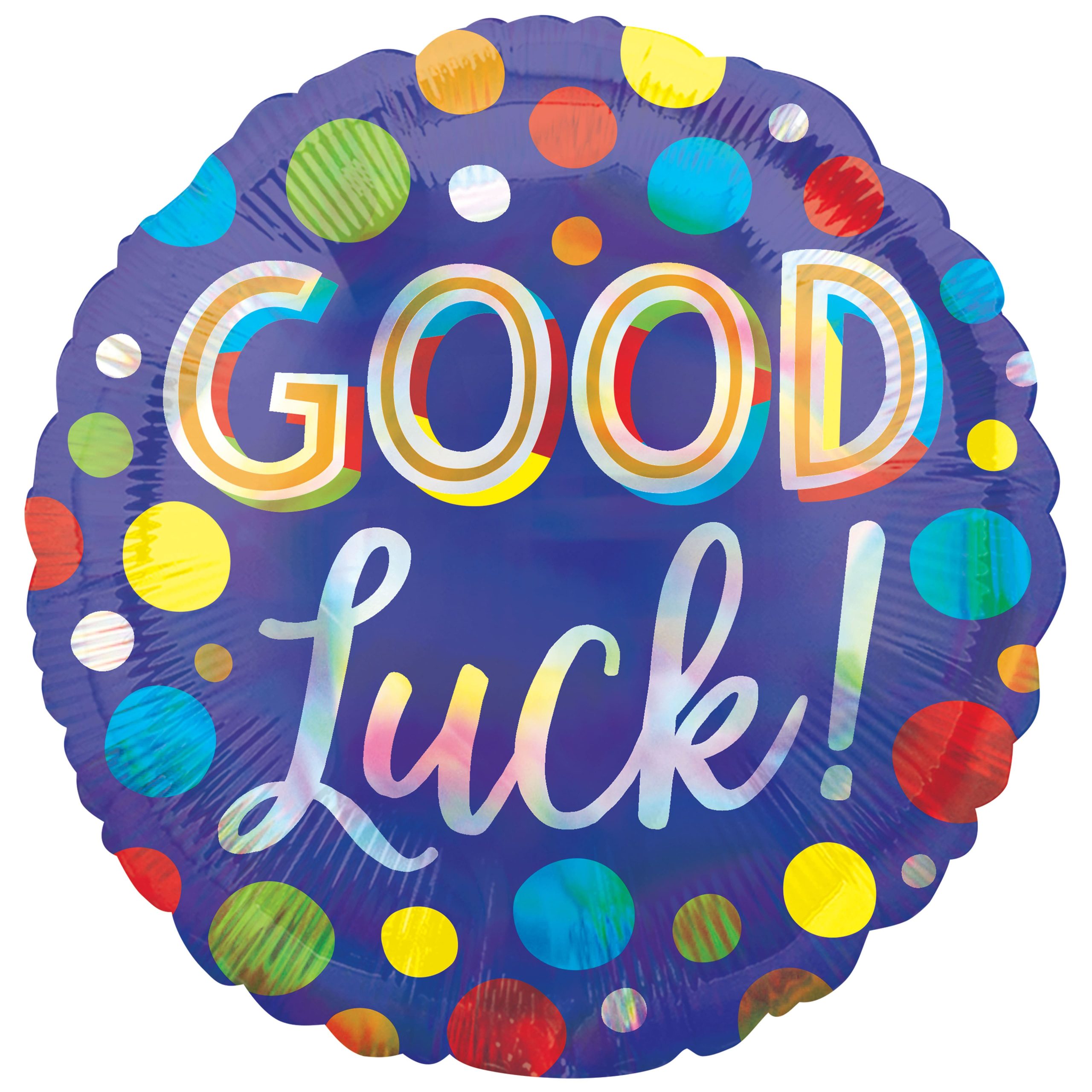 18" Good Luck Dots Foil Balloon