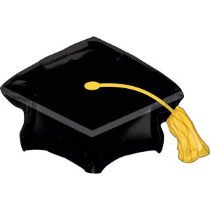 31" Black Graduation Cap Foil Balloon