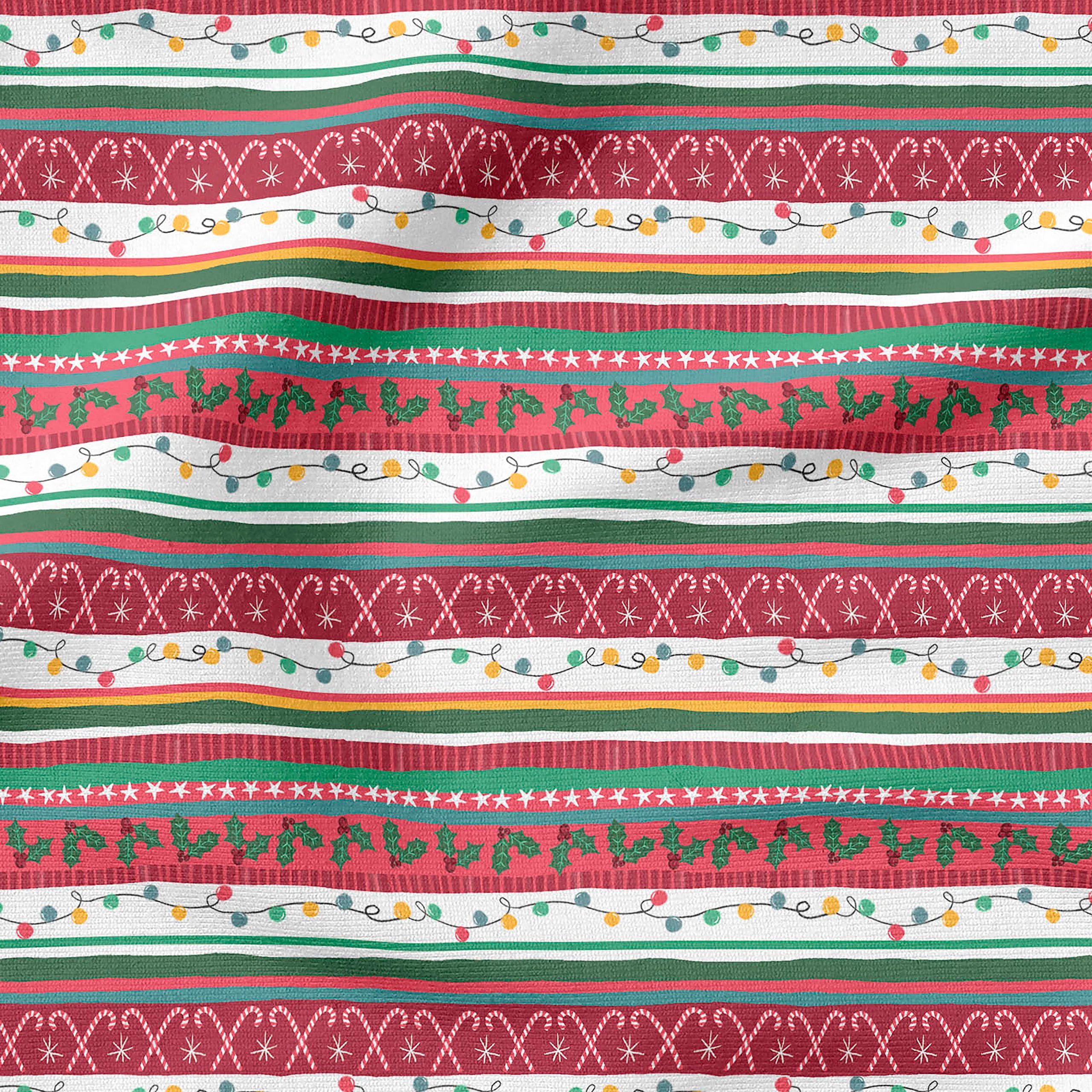 Fabric Editions Multicolor Holiday Tinsel Stripe Cotton Fabric - Image 4