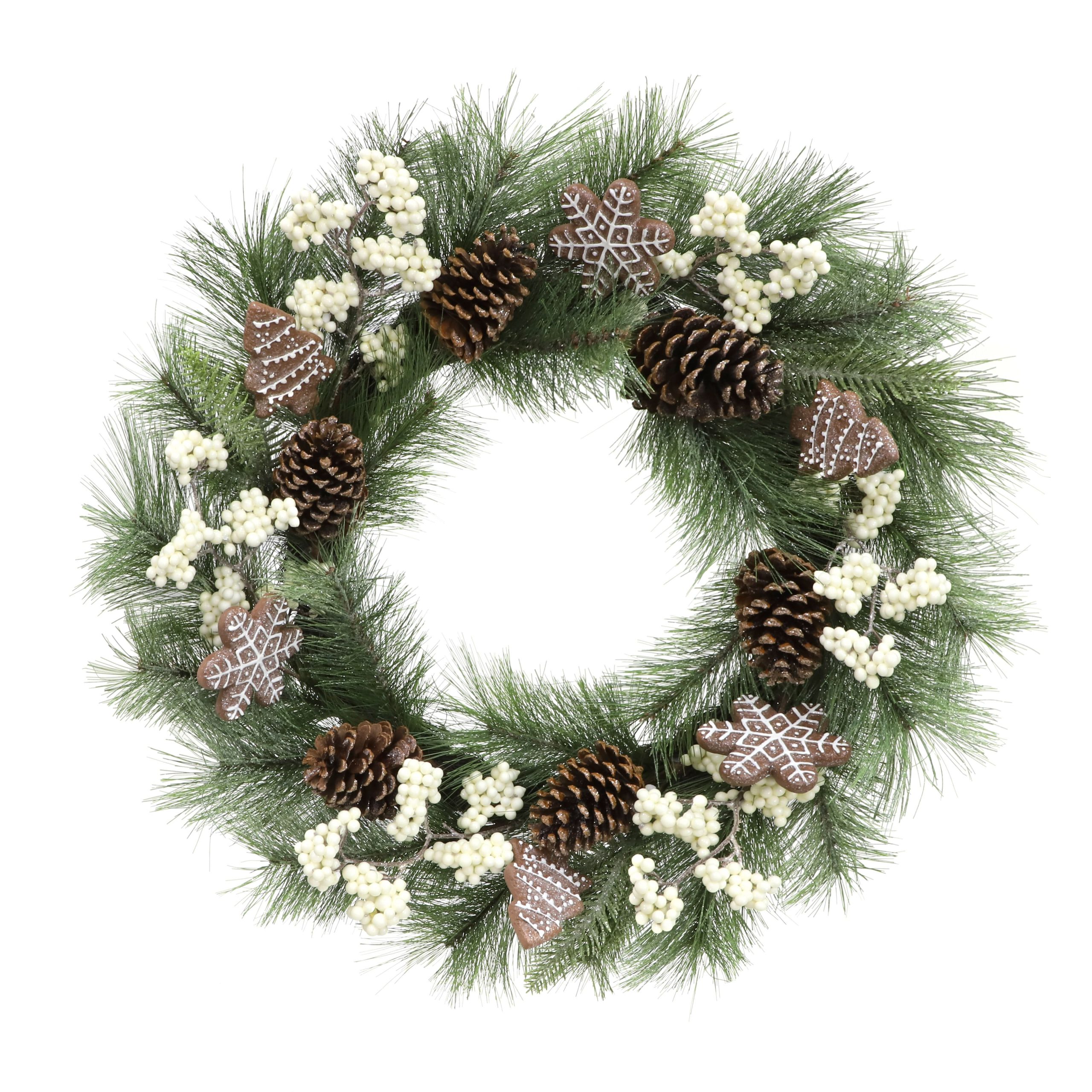 26" Gingerbread Cookies, Pine & Pinecones Wreath by Ashland®