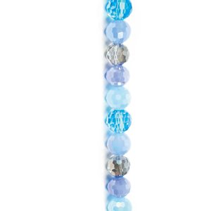 Jesse James Beads 8mm Round Blue Mix Faceted Beads