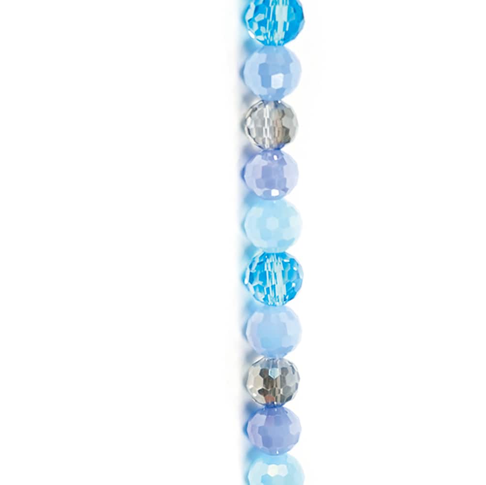 Jesse James Beads 8mm Round Blue Mix Faceted Beads