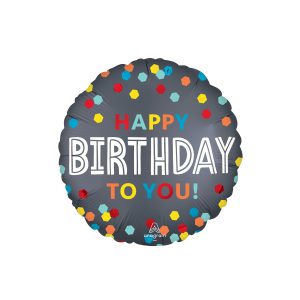 18" Satin Confetti Burst Birthday Foil Balloon
