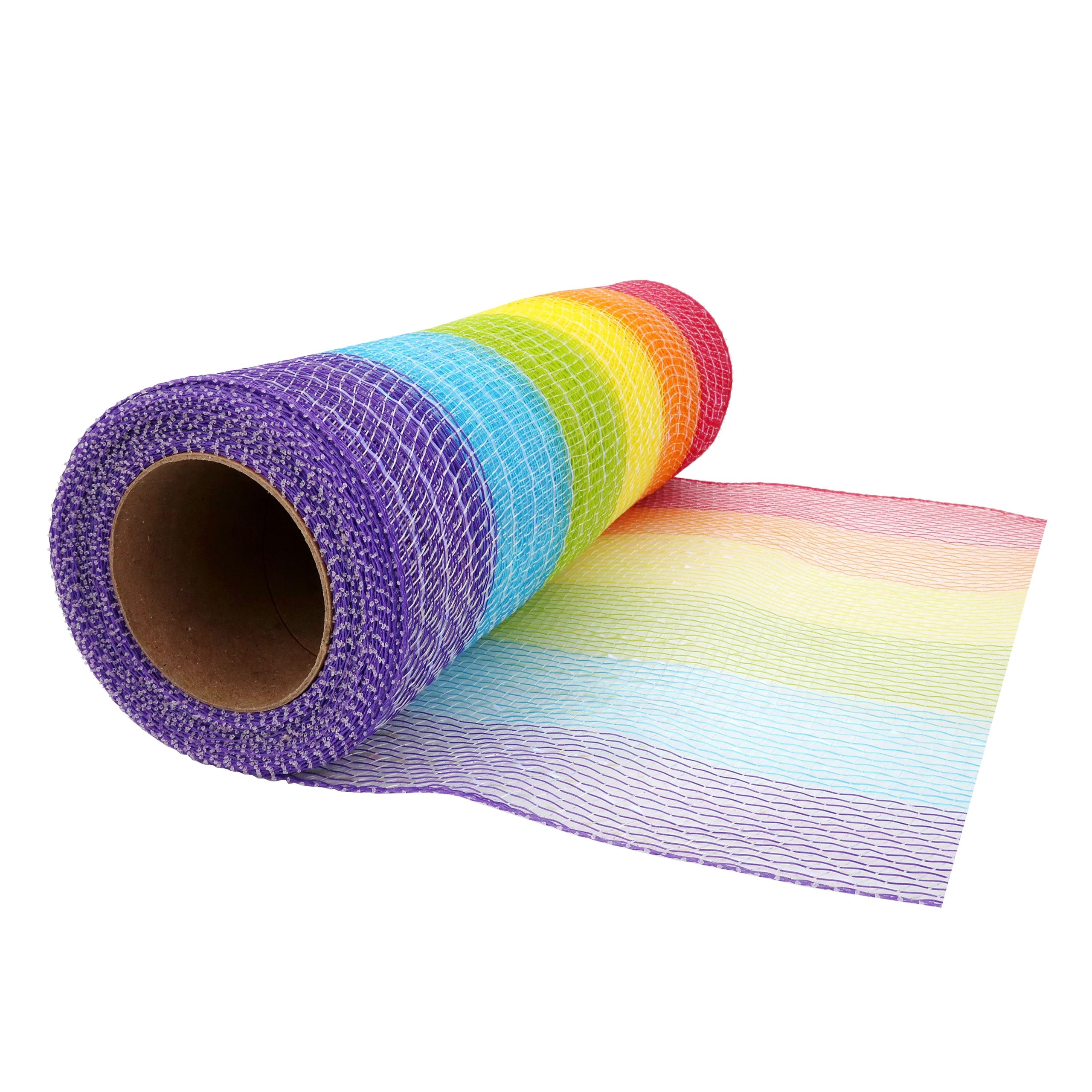 10" x 6.3yd. Rainbow Striped Mesh by Celebrate It® - Image 3