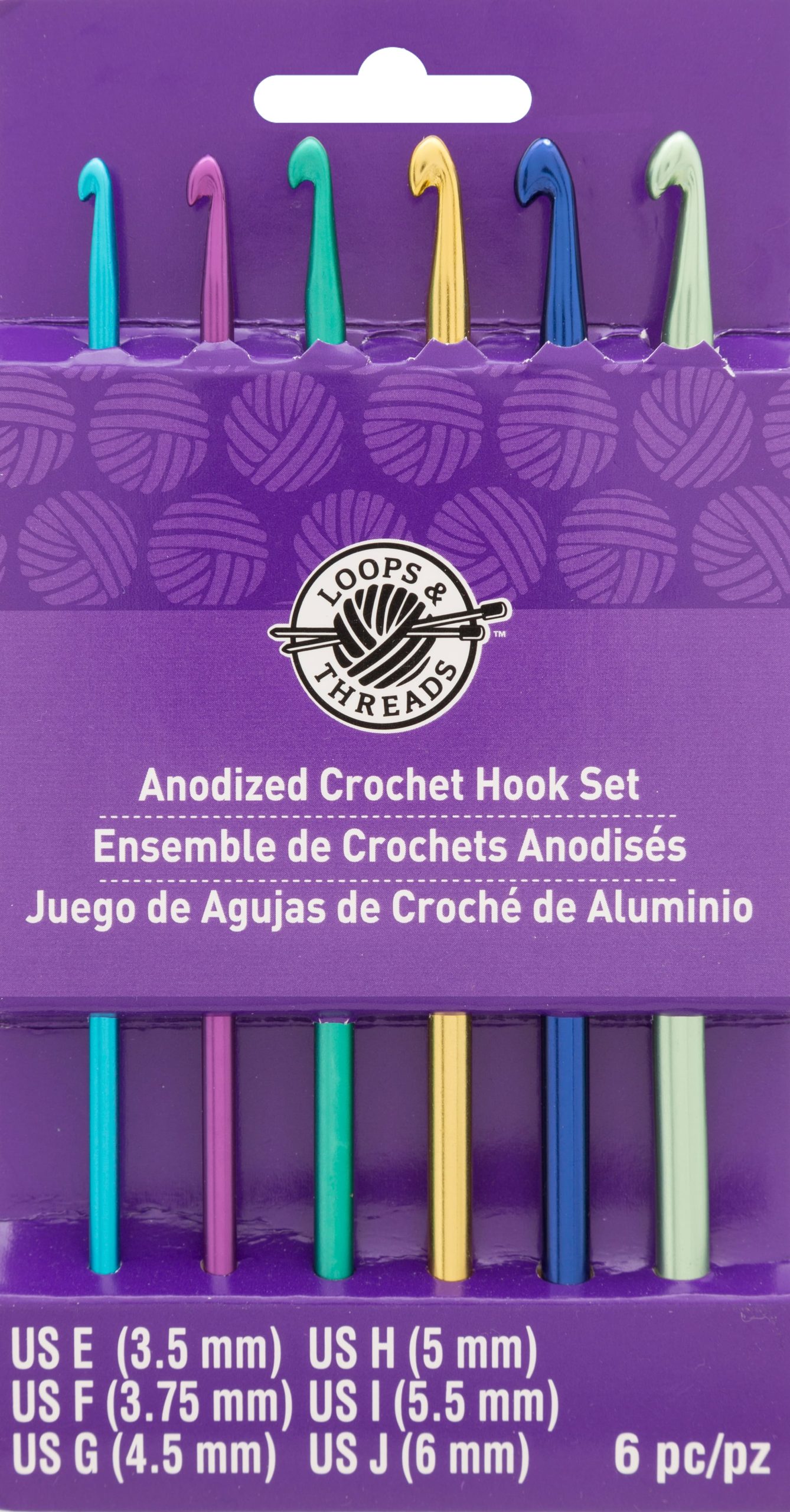 Anodized Crochet Hook Set by Loops & Threads®, E-J - Image 4