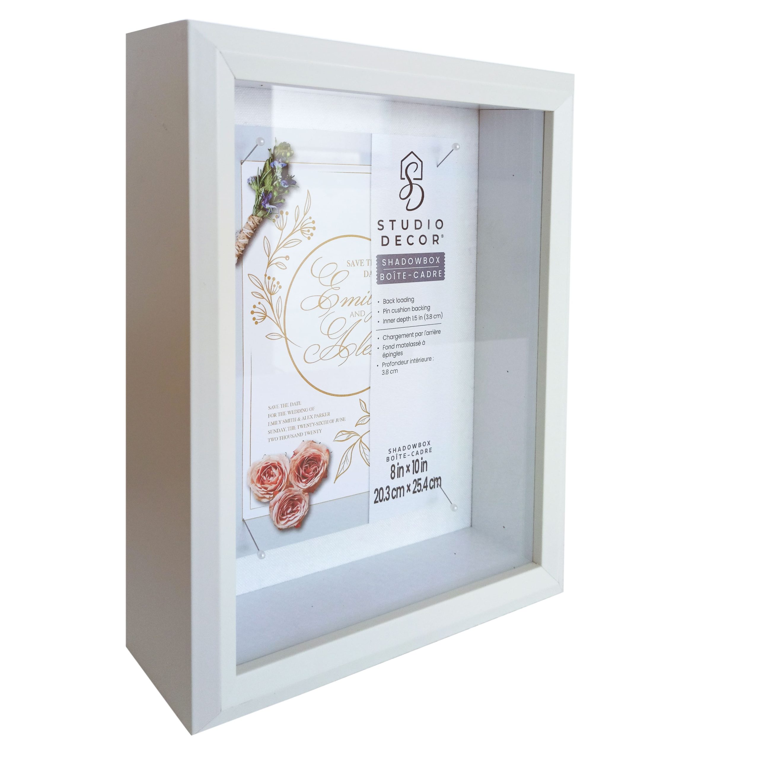 White Beveled Shadow Box by Studio Décor® - Image 2